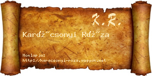 Karácsonyi Róza névjegykártya