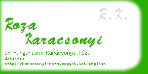 roza karacsonyi business card