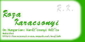 roza karacsonyi business card